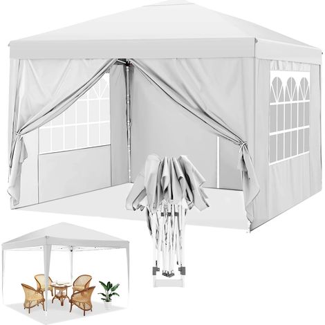 Carpa plegable, impermeable, con protección UV, blanca. (1/2)
