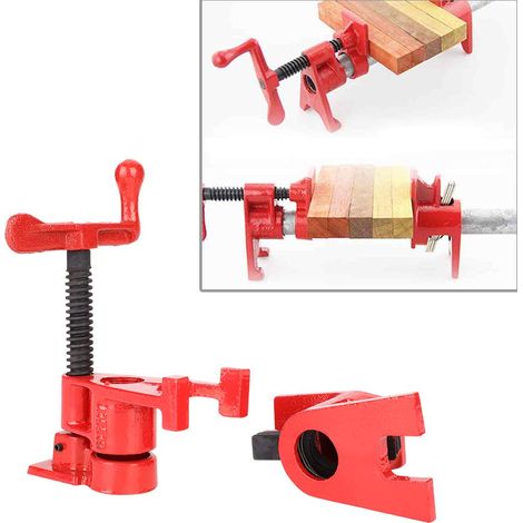 Ensemble de 4 serre-joints à dégagement rapide de 26,5 mm, robustes, à large base, pour fer, bois et métal, pour établi de menuiserie (1/5)