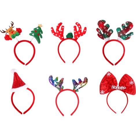 Bandeau de Noël, bonnet de Père Noël, bandeau d'elfe, déguisement de fête de Noël, accessoires de bandeau, décorations de fêtes