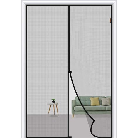 Magnetic Fly Screen Door 70 X 200 cm, Tear-Proof Anti-Mosquito Mesh Fiberglass with Windproof Fasteners, Grey (1/5)