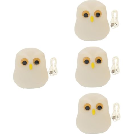 4 Pièces Lampe de Nuit Hibou Silicone Veilleuse Douce pour (1/5)
