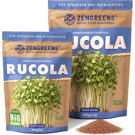 Bio Keimsaat Rucola 500 g Sprossen und Microgreens ZenGreens