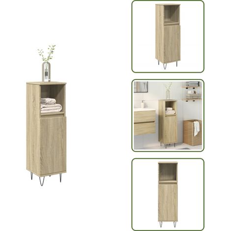 Badschrank Sonoma-Eiche 30x30x100 cm Holzwerkstoff - Badschrank - Badschränke - Badezimmerschrank - Badezimmerschränke