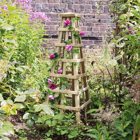 Zest Scafell Pike Obelisk Wooden Garden Plant Rose Flower Support (1/5)