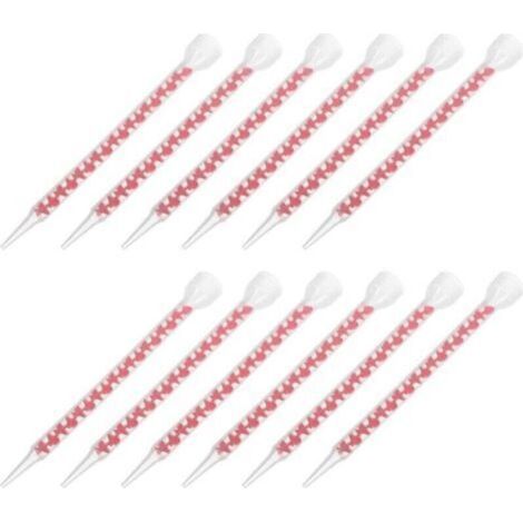 12 embouts mélangeurs pour jointoiement et résine époxy, embout spiralé pour mélange homogène de mastics, silicone et enduits de finition – idéal pour joints carrelage cuisine et salle de bain (1/5)