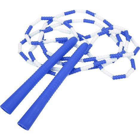 Corde à sauter perles segmentée pour adultes et enfants, sport fitness (Bleu et Blanc) (1/5)