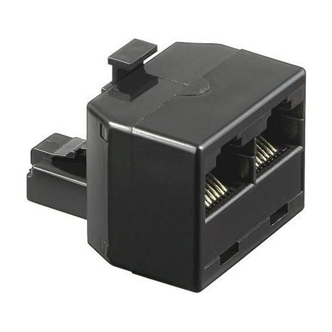 adattatore a T splitter rete 2 x presa rj45 8p8c isdn nero