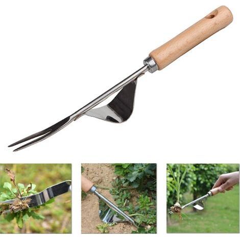 Manual Weeder Stainless Steel Weeding Gouge Tool with Wooden Handle-Fei Yu (1/5)