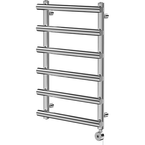 Finley Chrome 850mm x 600mm Designer Digital Thermostatic Electric Heated Towel Rail (1/5)