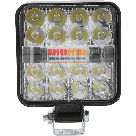 LED-Arbeitsleuchte mit Gehäuse, 3000 lm, 9 V-60 V, IP67 wasserdicht, 48 W, universelles All-Terrain-Blinklicht, quadratisch, für Autos, Motorräder und LKWs. (1/5)