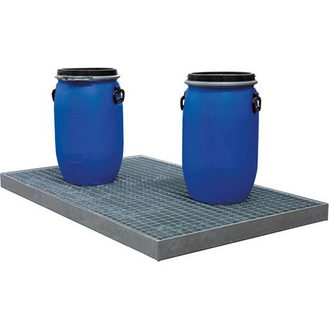 Auffangboden aus verzinktem Stahl - 1364x1364mm - Kapazität 125 Liter - PRG4F (1/4)