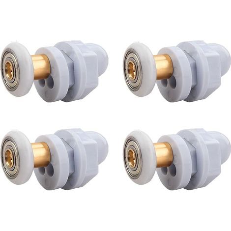 Roulettes Porte de che, 4 Pièces Roulette Porte Coulissante che en Laiton, Roulette Porte Coulissante, pour Remplacement de che Coulissante Verre Porte Coureurs Rouleaux (19MM) (1/4)