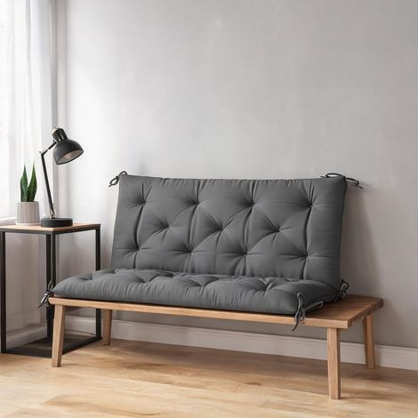 Coussin de banc 2 places avec dossier 100 x 98 cm gris dunkelgrau (1/5)