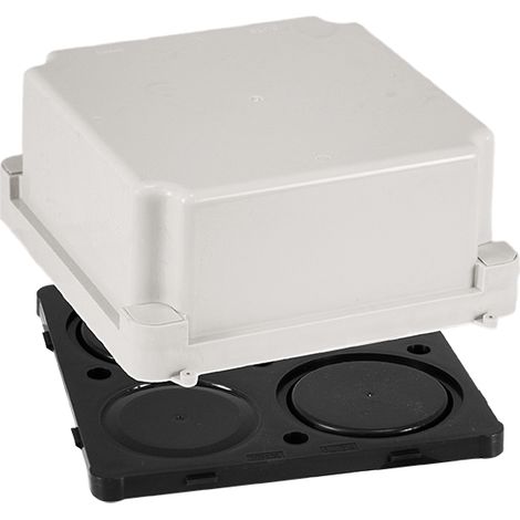 Komplette Verteilerdose mit bündigem Deckel - 150x150x70mm 650° - Grau