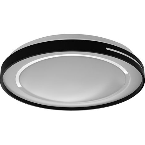 LEDVANCE ORBIS LISA SMART+ WiFi luminaire Ø 48cm, plafonnier LED gradable pour l'intérieur, 30W, température de couleur 2700 - 6500K, 3300 lumen, blanc avec anneau noir et sortie de lumière latérale (1/5)