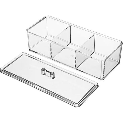 Organiseur d'accessoires pour cheveux pour filles, organisateur d'élastiques à cheveux en acrylique transparent pour bandeau, nœuds, pince à cheveux, pince à cheveux, organisateur de 3 compartiments