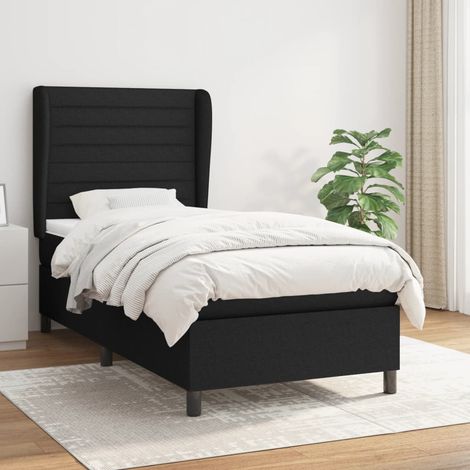 Boxspringbett mit Matratze Schwarz 90x200 cm Stoff (1/5)