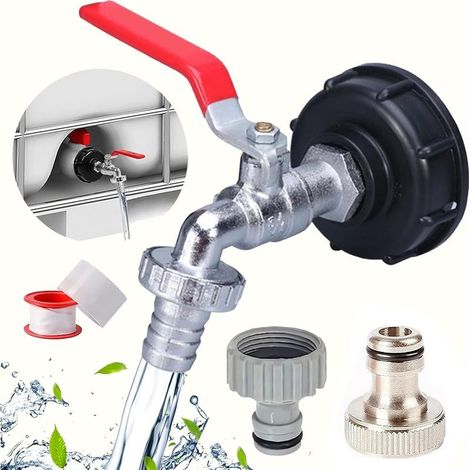 3 Toccare il Serbatoio di 1000L, Ottone, Adattatore IBC S60X6 Filetto 1/2 Per il Giardino (1/5)
