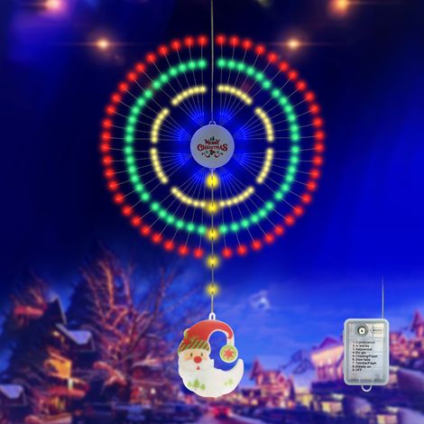 Guirlande lumineuse de Noël en forme de feu d'artifice, suspension décorative étanche IP65, lumières colorées, 8 modes d'éclairage (1/3)