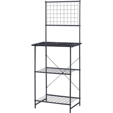 Mensola da cucina 150 x 60 x 42 cm effetto marmo nero 030006971