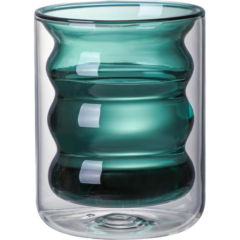 Tasse En Verre Double Paroi - 220 Ml - Paroi Intérieure En Spirale 3D - Résistante À La Chaleur - Pour Bureau Maison École - 1 Pièce (1/5)
