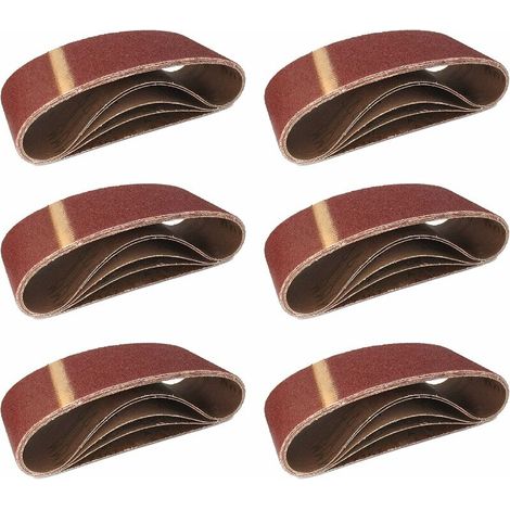 Bandes Abrasives en Tissu │ 10 pièces │ 75 x 457 mm │ grain 40 │ pour ponceuses à bande │ Papier Abrasif │ Feuilles Abrasives-Lefou (1/5)
