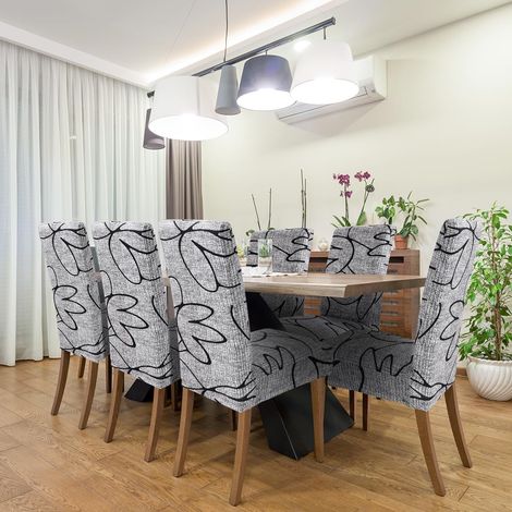 Set of 4 large stretch chair covers, graffiti modern pattern, removable and washable chair covers for bedroom, living room, dining room chairs (1/5)
