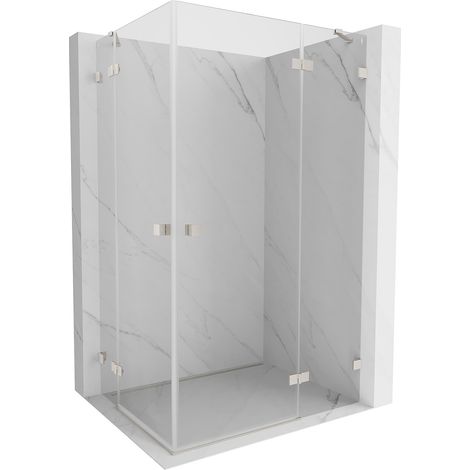 Mexen Lunar Cabine de douche pivotante droite Duo 105 x 100 cm, transparente, nickel brossé - 834-105P-100L-97-00 (1/5)