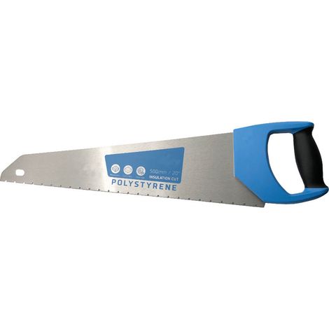 Diamwood Scie à Main avec Denture Spécifique - 500 mm - 630 x 25 x 125 mm - Ép. 1 mm - 13 TPI - Découpe de Matériaux Isolants tels que Polystyrène, Laine, Mousse PUR
