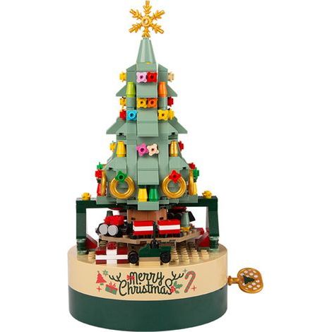 Illuminated Christmas house with LED lights and music, electronic ornaments, musical gift box, Christmas decoration, resin figurine (1/5)