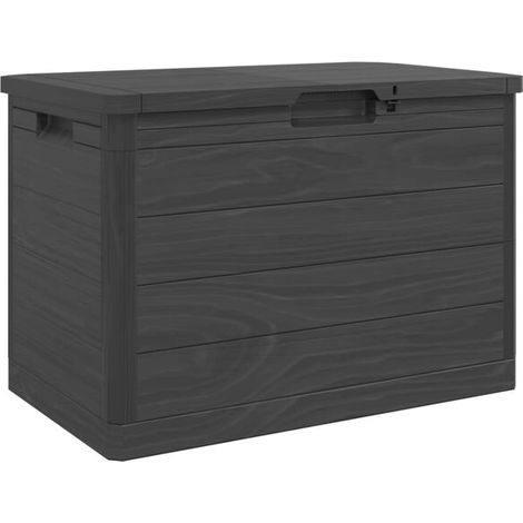 Boîte de rangement extérieure pour coussins, gris anthracite, 77,5 x 44,5 x 53 cm, matériau PP. (1/5)