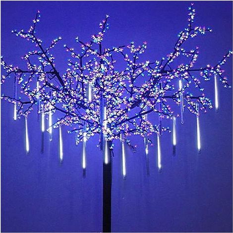 3 Guirlande lumineuse, effet pluie météores LED blanc, étanche IP44, alimentation USB, pour Noël extérieur terrasse jardin (1/5)