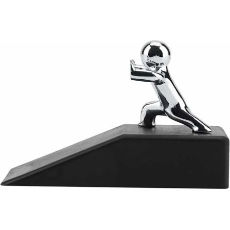 Butée de Porte Noire, Cale de Porte Sol Arrêts de Portes en Caoutchouc Antidérapant Door Stopper Décoratifs pour Maison, Bureau, Chambre d'enfant, 123g (1/5)