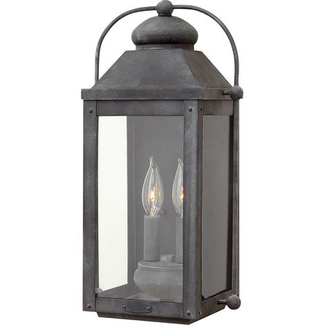 Applique lumineuse extérieure lanterne terrasse lumineuse entrée IP44 2 ampoules H 45,1 cm (1/5)