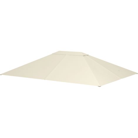 Ersatzdach für einen 3x4 m großen Pavillon, hochdichtes Polyestergewebe (180 g/m²), UV-beständig, cremefarben