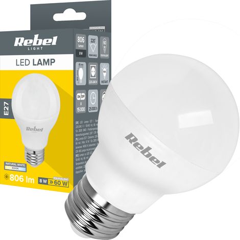 Ampoule LED E27 G45 8W 806lm 4000K Rebel (1/3)