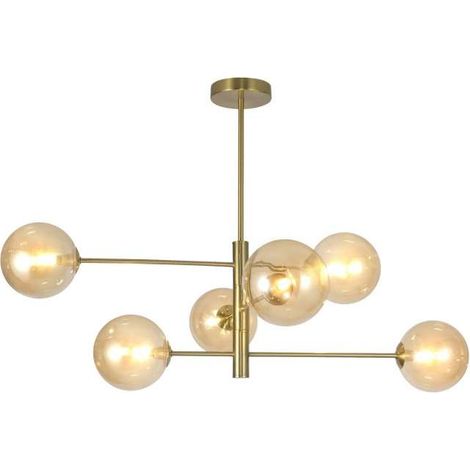 Lámpara 6 luces modelo Galaxia acabado laton, 62cm(alto) 85cm(ancho) 72cm(largo) (1/2)