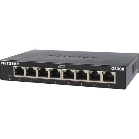 NETGEAR GS308-300PES Switch Ethernet Métal 8 ports Gigabit (10/100/1000) (1/3)