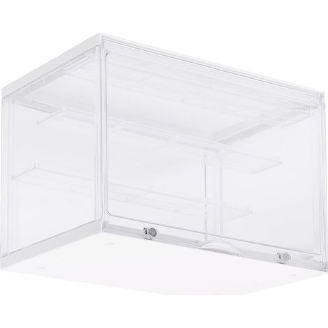 Coffre d'exposition pour poupées magnétique stable transparent blanc, vitrine pour figurines de collection (1/5)