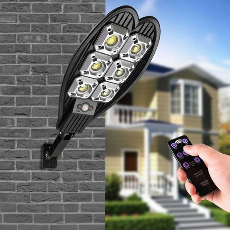 Lampe solaire extérieure à 6 LED avec détecteur de présence, 108 cœurs COB, télécommande et éclairage de jardin par détecteur de mouvement. (1/4)