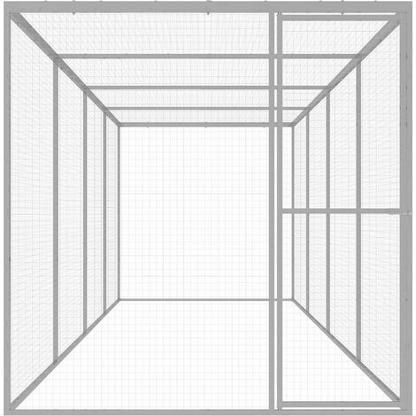 Maison Exclusive - Jaula para gatos acero galvanizado 6x1,5x1,5 m (1/5)