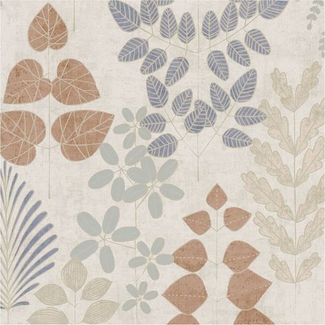 Country style wallpaper wall Profhome 791493 hot embossed non-woven wallpaper slightly textured with floral ornaments matt cream blue beige brown 5,33 m2 (1/5)