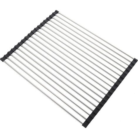 43 x 35 cm Egouttoir Vaisselle Pliable, Séchoir Vaisselle Énroulable, Egoutoire Evier Cuisine, Égouttoir Roulant, Enroulement, Roll Up Pliable, Egouttoir Grille Séchage, pour Cuisine (1/3)