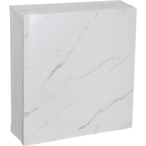 Lot De 30 Autocollants Muraux Imitation Marbre Pour Salle De Bain Imperméables À Décoller Et Coller Pour Cuisine Blanc (1/5)