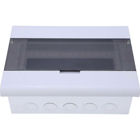 Boîte de distribution électrique 13 voies avec couvercle transparent, coffret encastrable pour disjoncteurs modulaires, rail DIN inclus (1/5)