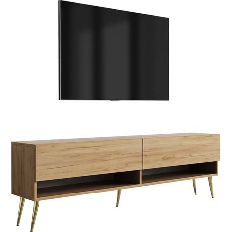 Mobile TV : Rovere Craft, gambe inclinate dorate, 170 × 32 × 52 cm (1/5)