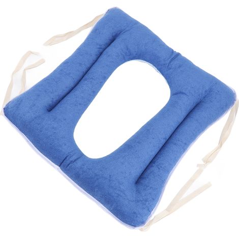 Coussin de siège de toilette pour personnes âgées, taille universelle, trou central, en coton, compatible avec la plupart des toilettes à pot. (1/5)