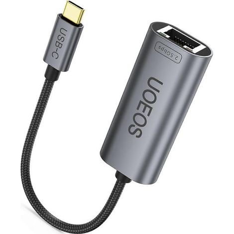 Adaptateur USB-C vers Ethernet, convertisseur Ethernet USB-C vers RJ45 2,5 Gbit/s, compatible Thunderbolt 4/3, adaptateur Ethernet 2,5G pour (1/5)