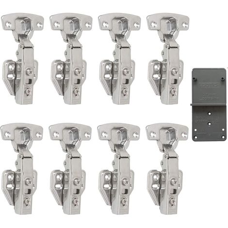 Cerniera anteriore ammortizzata da 110° 35 mm con ammortizzatore idraulico per anta mobile da cucina, cerniera automatica con ammortizzatore integrato, set da 8 pezzi