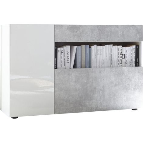 Mobile Buffet in Melaminico 130x41x82cm TFT Nico Bianco Cemento (1/3)